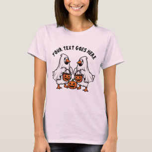 Persoonlijke Griezelige Geest Ganzen Halloween Tri T-shirt