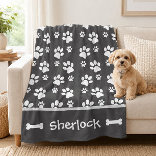 Persoonlijke grijze honden deken puppy cadeau