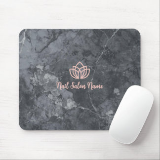 Persoonlijke grijze marmeren nagelstudio branding muismat