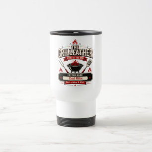Persoonlijke Grillfather BBQ Vader naam Cadeau Reisbeker