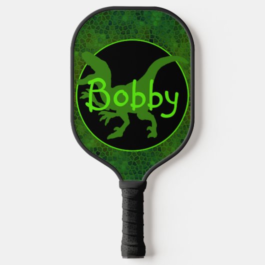 Persoonlijke Groene Dinosaur Huid Pickleball Paddle (Voorkant)