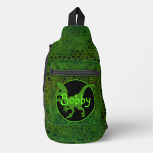 Persoonlijke Groene Dinosaurus  Sling Bag