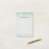 Persoonlijke groene druipende glitter post-it® notes (Op bureau)