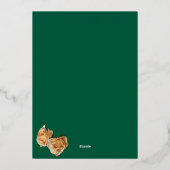 Persoonlijke Groene en Gouden Verjaardagskaart met Folie Uitnodiging