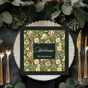 Persoonlijke groene gouden servetten modern elegan