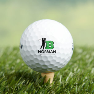 Persoonlijke groene initiële markering - om golfer golfballen