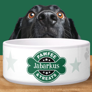 Persoonlijke Groene Pawfee & Treats Koffiezaak Voerbakje