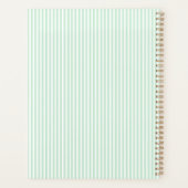 Persoonlijke groene pinstripemonogramplanner planner (Achterkant)