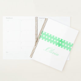Persoonlijke groene poka-stippen planner