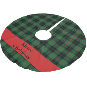 Persoonlijke groene rode zwarte ruit tartan kerstboom rok