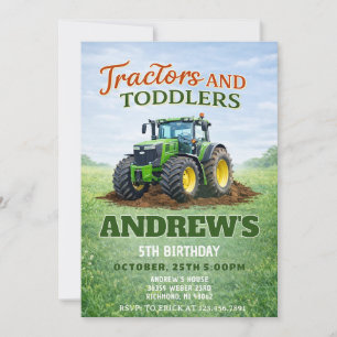 Persoonlijke Groene Tractor Verjaardag Kaart