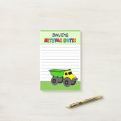 Persoonlijke Groene Truck Mitzvah Post-it® Notes (Op bureau)