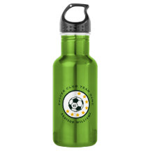 Persoonlijke groene voetbalteam naam nummer fles