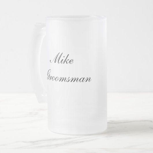 Persoonlijke Groomsman-Mok Matglas Bierpul (Voorkant links)
