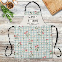 Persoonlijke Grootmoeder Keuken Blauwe Gingham Blo