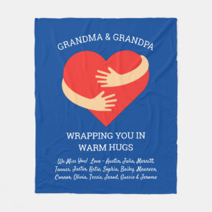Persoonlijke grootouderGift van GrandKids Hugs Fleece Deken