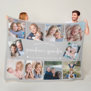 Persoonlijke Grootouders 10 Foto Collage Modern Fleece Deken