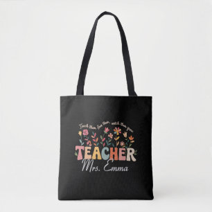 Persoonlijke Groovy Bloemen Leraar Aangepast Gesch Draagtas