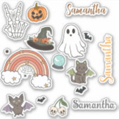 Persoonlijke Groovy Halloween Fun Set Sticker (Voorkant)