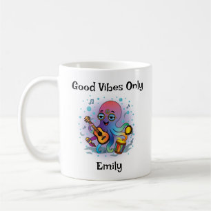 Persoonlijke Groovy Octopus Mok – Retro Hippie
