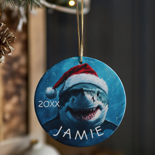 Persoonlijke Grote Witte Haai Oceaan  Keramisch Ornament