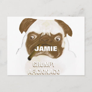 Persoonlijke Grumpy AFICIONADO Puggy sigaar Briefkaart