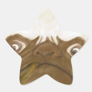Persoonlijke Grumpy AFICIONADO Puggy sigaar Ster Sticker