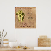 Persoonlijke Grunge Cherubs Love Poster (Keuken)