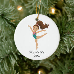 Persoonlijke Gymastiek turnmeisje Kerstmis Keramisch Ornament