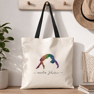 Persoonlijke Gymnastiek Glitter Tote Bag