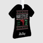 Persoonlijke haar Stylist Ugly KerstSweater Ornament (voorkant)