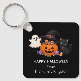 Persoonlijke Halloween Familienaam Sticker Sleutelhanger