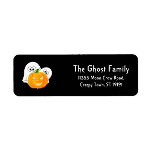Persoonlijke Halloween-geestenpompoen Etiket