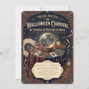 Persoonlijke Halloween-kermisuitnodiging Kaart