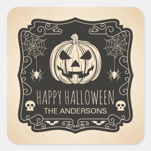 Persoonlijke halloween-partij | Sticker zegel (Voorkant)