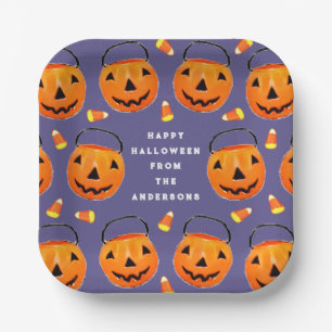 Persoonlijke Halloween-verwenning Papieren borden Bordje