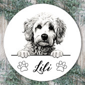 Persoonlijke handtekening van Goldendoodle-hond Ronde Sticker