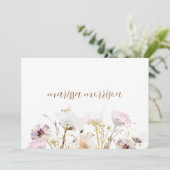 Persoonlijke handtekening Wilde bloem Bedankkaart (Staand voorkant)