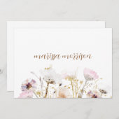 Persoonlijke handtekening Wilde bloem Bedankkaart (Voorkant / Achterkant)