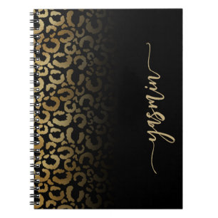 Persoonlijke handtekening Zwarte gouden luipaarden Notitieboek