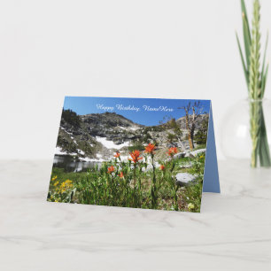 Persoonlijke Happy Birthday, bergen Wildbloemen Kaart