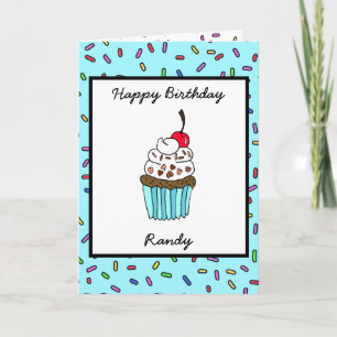 Persoonlijke Happy Birthday Hand getekende Whimsic Kaart