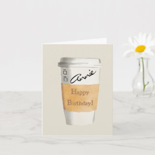 Persoonlijke Happy Birthday-koffiekaart Kaart