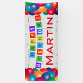 Persoonlijke Happy Birthday Spandoek (Verticaal)