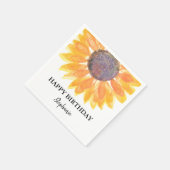 Persoonlijke Happy Birthday Sunflower Servet (Hoek)