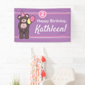 Persoonlijke Happy Birthday Teddy Bear Banner (Insitu)