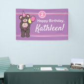 Persoonlijke Happy Birthday Teddy Bear Banner (Beurs)