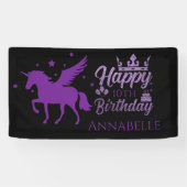 Persoonlijke 'Happy Birthday' Unicorn Banner (Horizontaal)