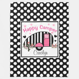Persoonlijke Happy Camper Fleece Blanket Deken