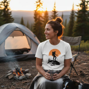 Persoonlijke Happy Camper Wandelschoenen voor Vrou T-shirt